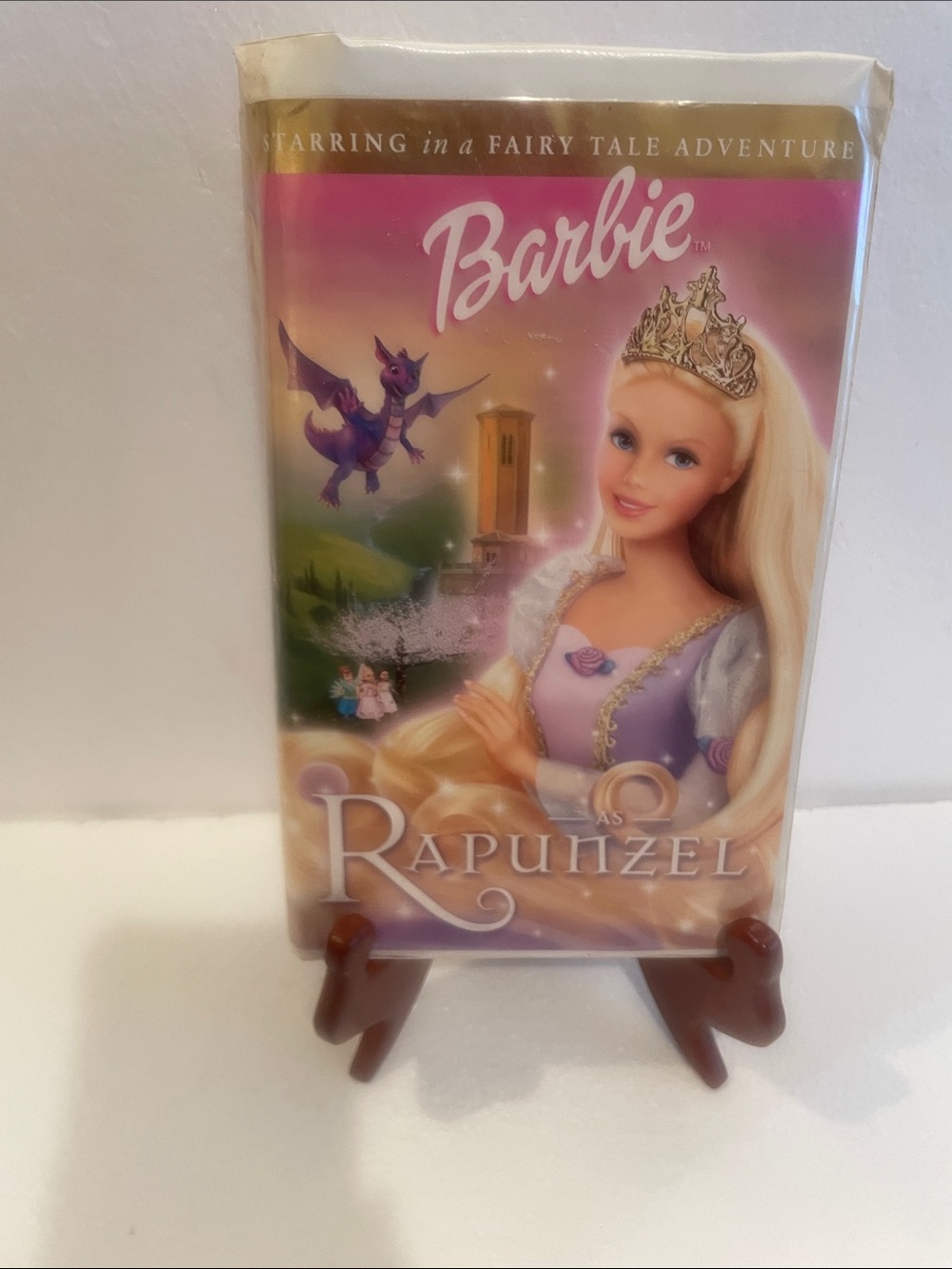 Barbie Rapunzel vhs tape in clamshell case tested and working